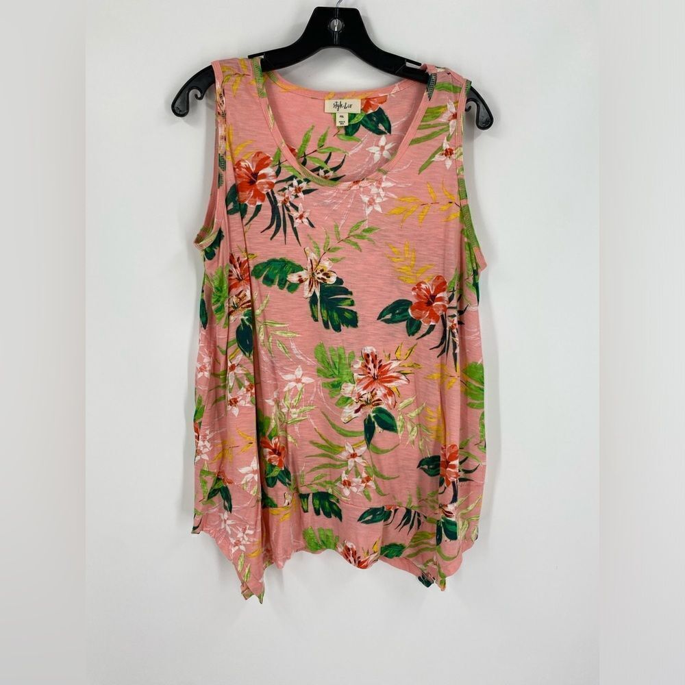 Style & Co. Women’s Scoop Neck Sleeveless Floral Blouse size PXL